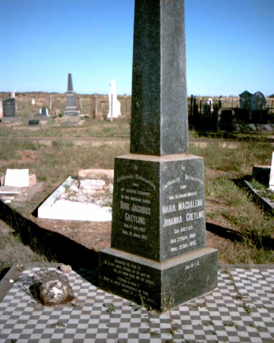 GREYLING Dirk Jacobus 1857-1937 &amp; Maria Magdalena Johanna COETZER 1860-1955