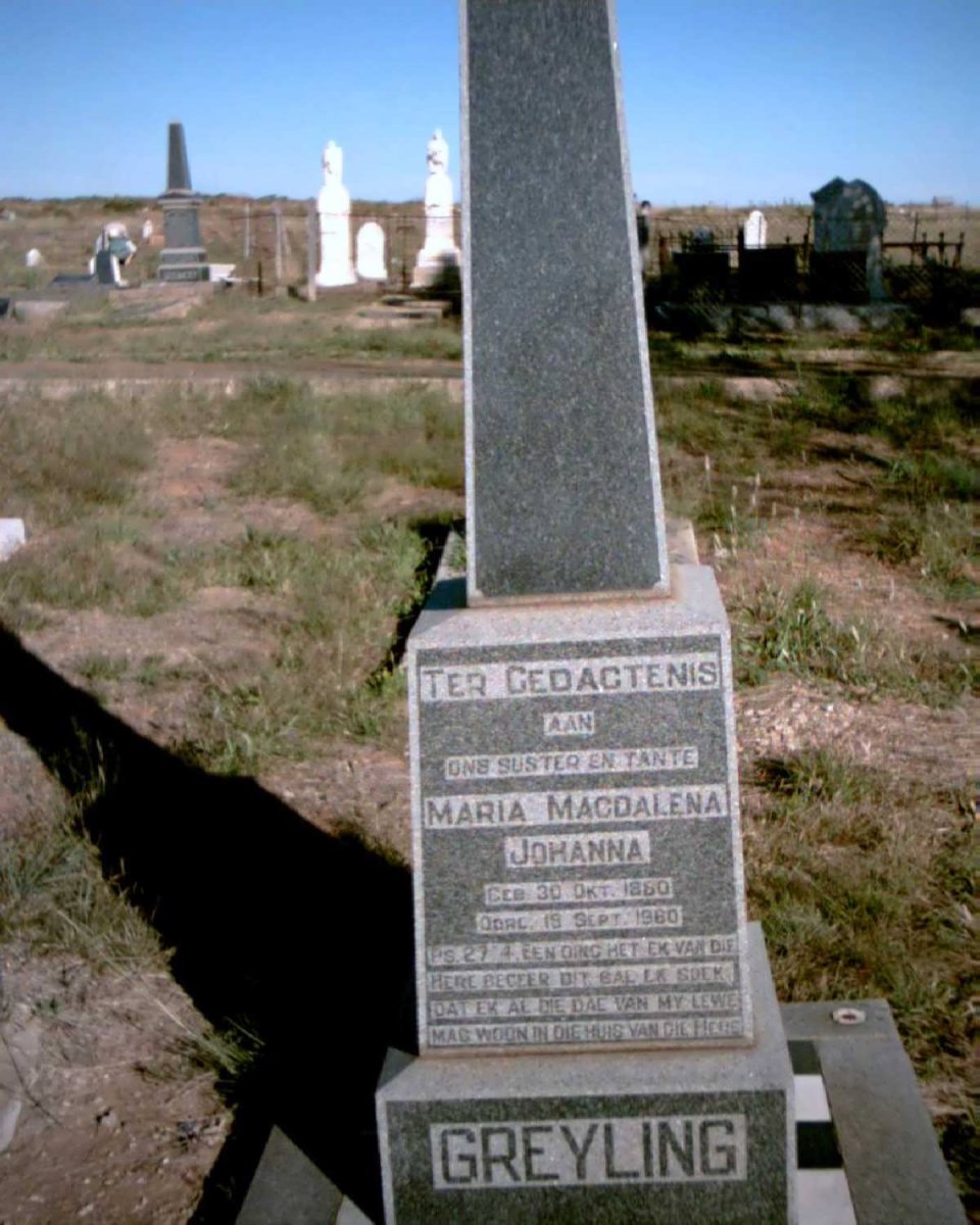 GREYLING Maria Magdalena Johanna 1880-1960