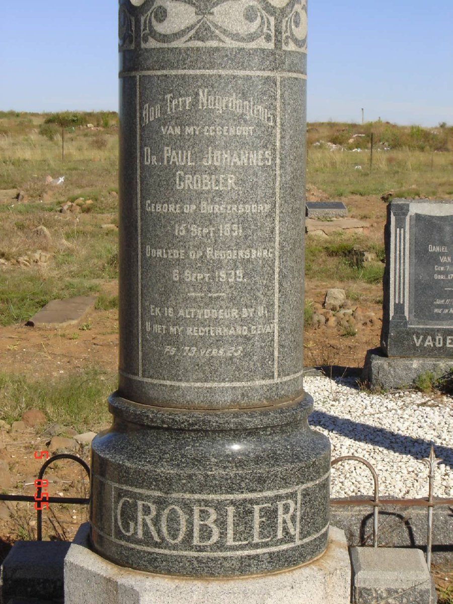 GROBLER Paul Johannes 1891-1939