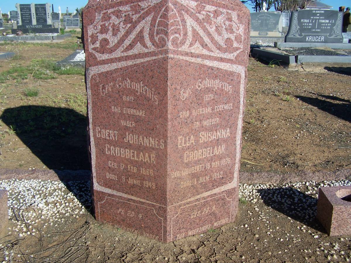 GROBBELAAR Coert Johannes 1866-1949 &amp; Ella Susanna JOUBERT 1876-1942
