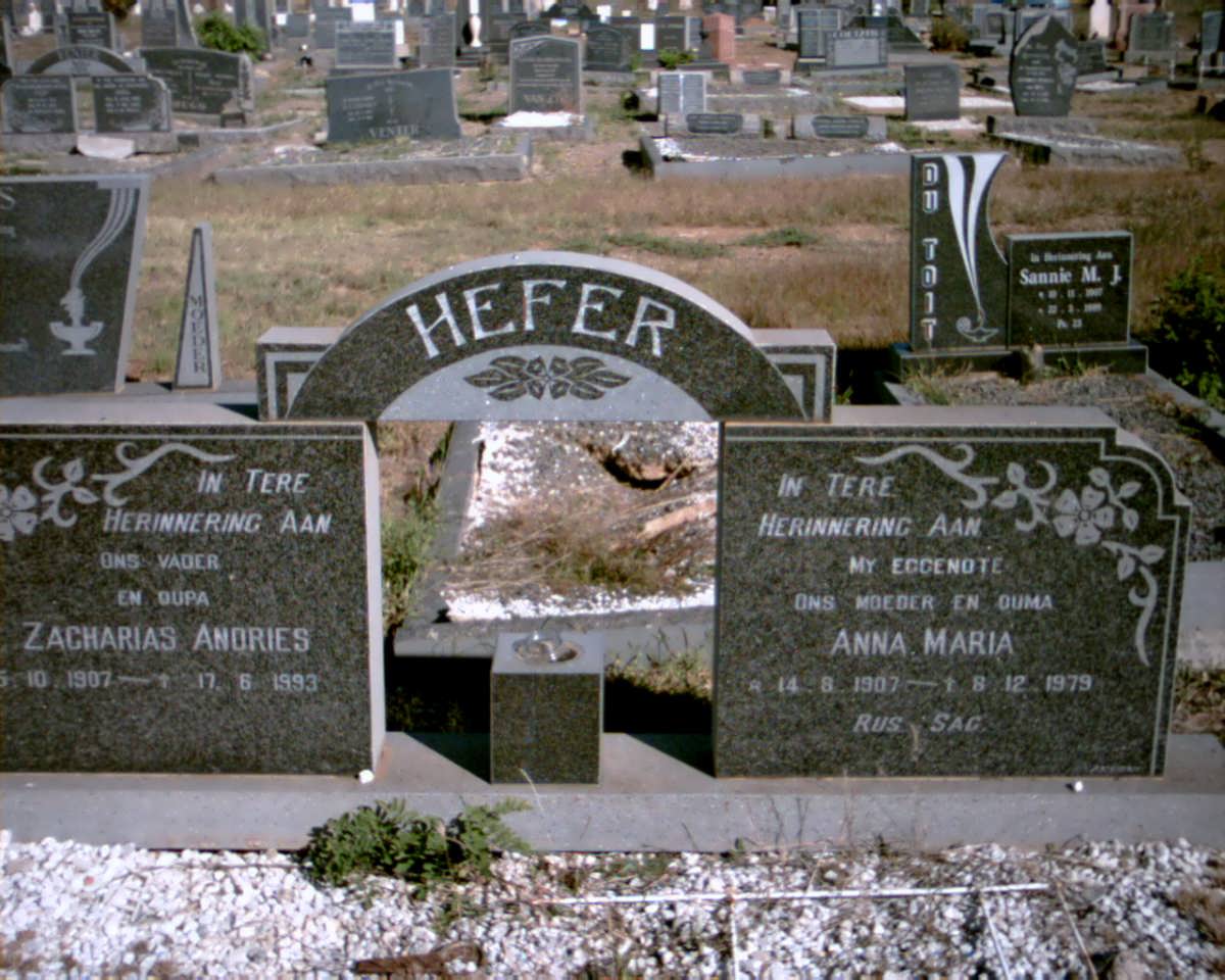 HEFER Zacharias Andries 1907-1993 &amp; Anna Maria 1907-1979