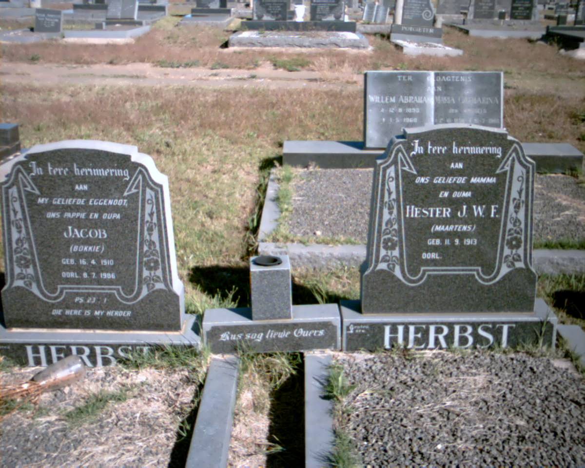 HERBST Jacob 1910-1986 &amp; Hester J.W.F. MAARTENS 1913-