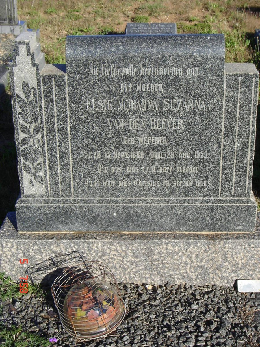 HEEVER Elsie Johanna Suzanna, van den nee WEPENER 1880-1953