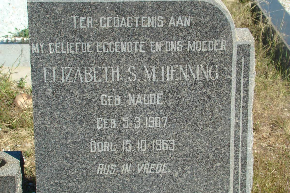 HENNING Elizabeth S. nee NAUDE 1907-1963