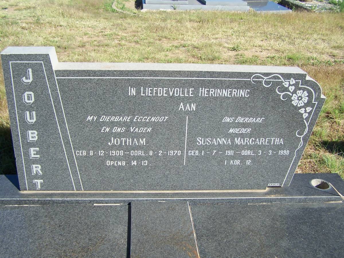 JOUBERT Jotham 1908-1970 &amp; Susanna Margaretha 1911-1998