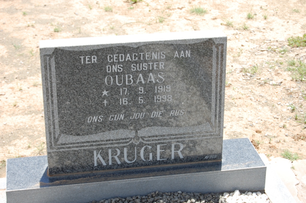 KRUGER Oubaas 1919-1993