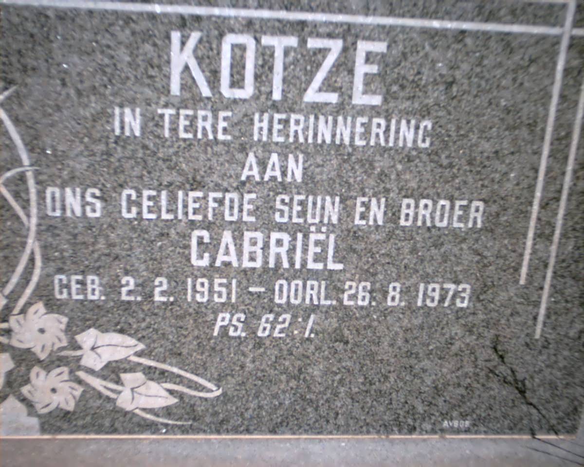 KOTZE Gabriel 1951-1973