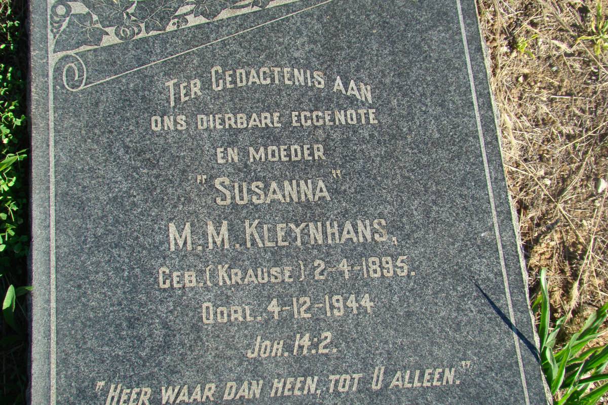 KLEYNHANS M.M. geb KRAUSE 1895-1944