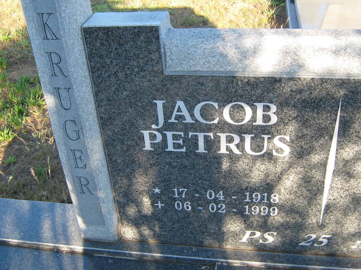 KRUGER Jacob Petrus 1918-1999
