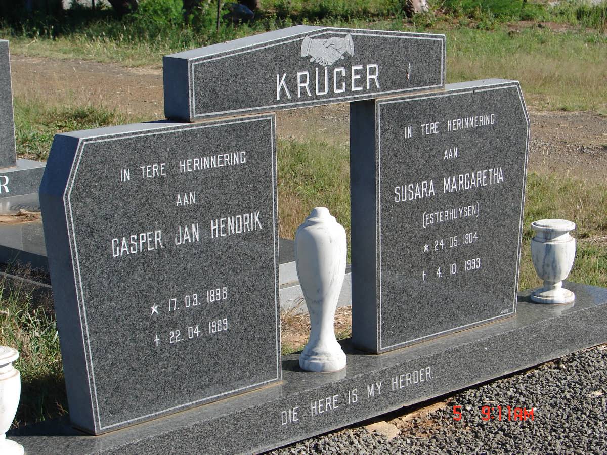 KRUGER Casper Jan Hendrik 1898-1989 &amp; Susara Margaretha ESTERHUYSEN 1904-1993