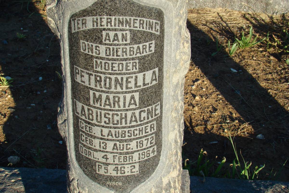 LABUSCHAGNE Petronella Maria nee LAUBSCHER 1872-1964