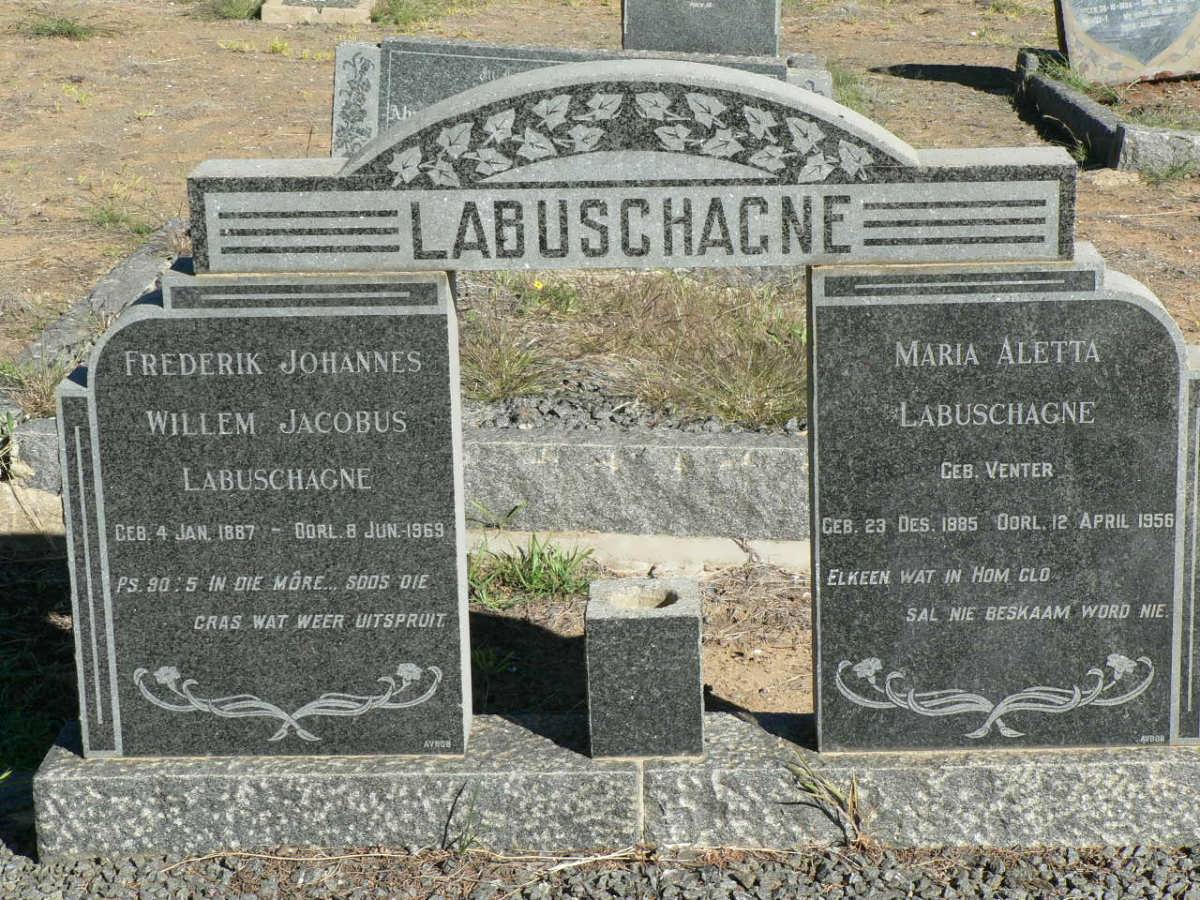 LABUSCHAGNE Frederik Johannes Willem Jacobus 1887-1969 &amp; Maria Aletta VENTER 1885-1956