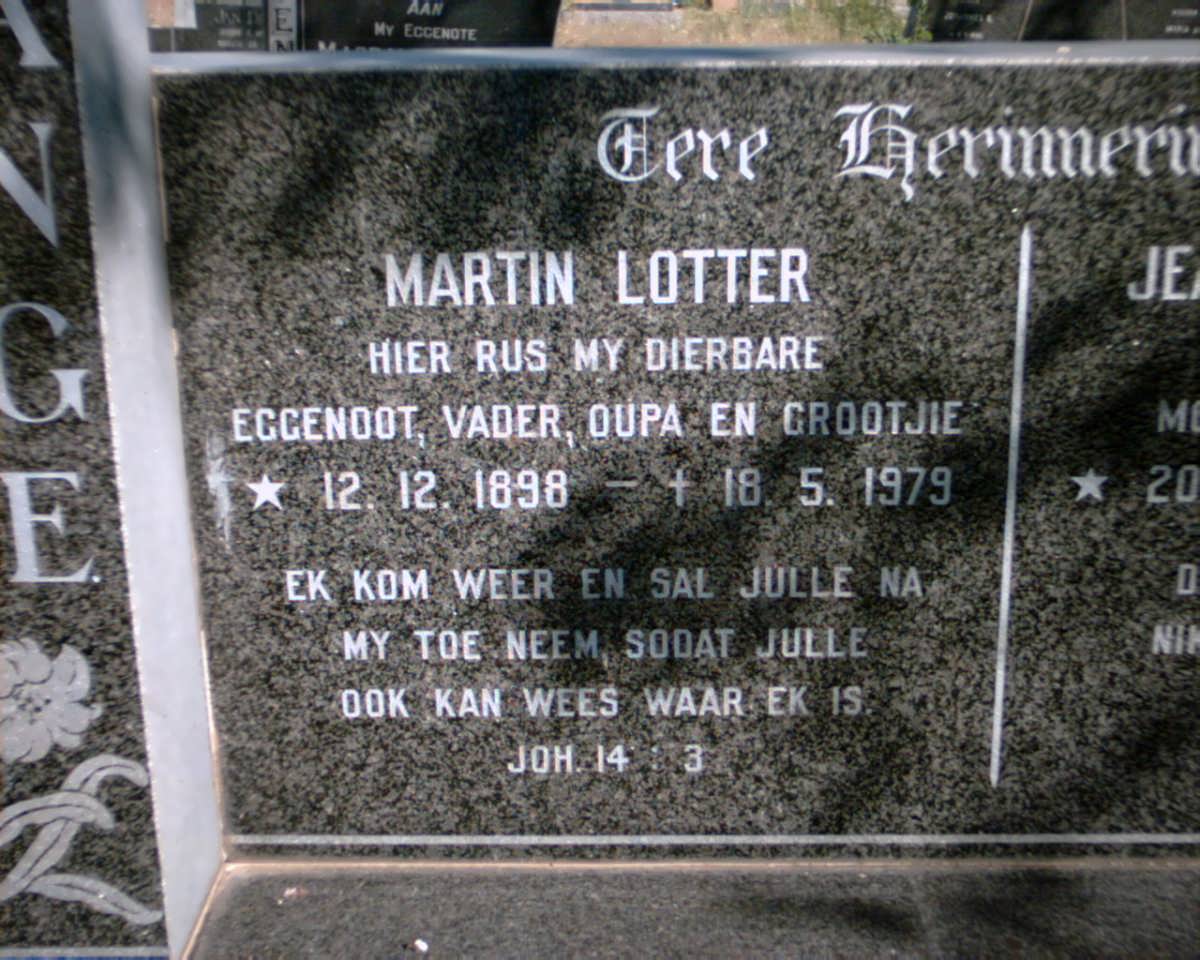 LANGE Martin Lotter, de 1898-1979 