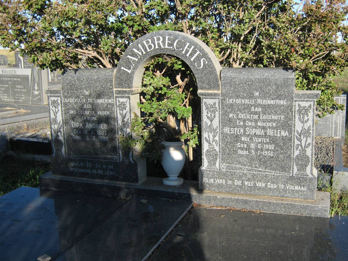 LAMBRECHTS Dirk Andries 1897-1980 &amp; Hester Sophia Helena VENTER 1902-1956