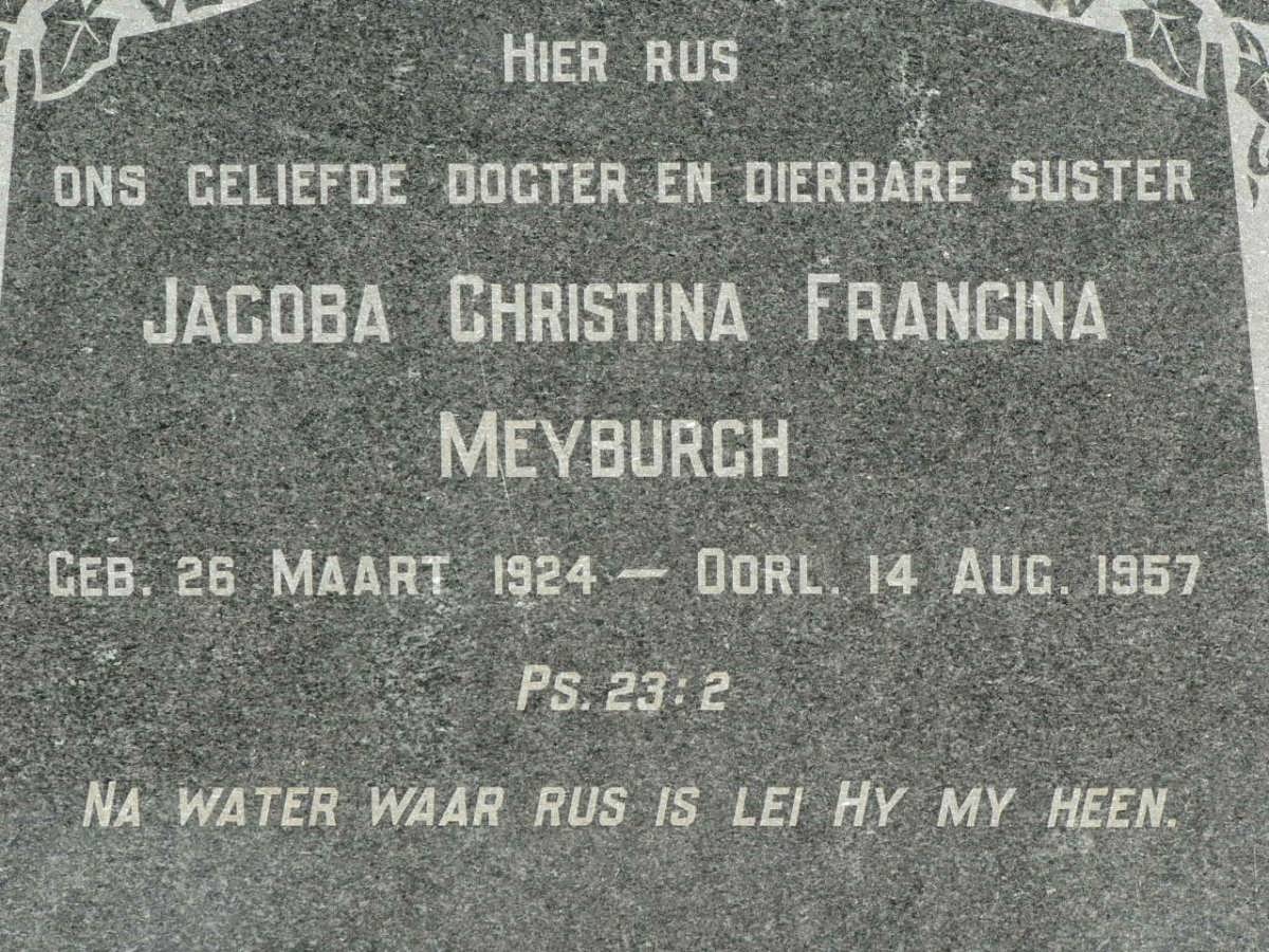 MEYBURGH Jacoba Christina Francina 1924-1957