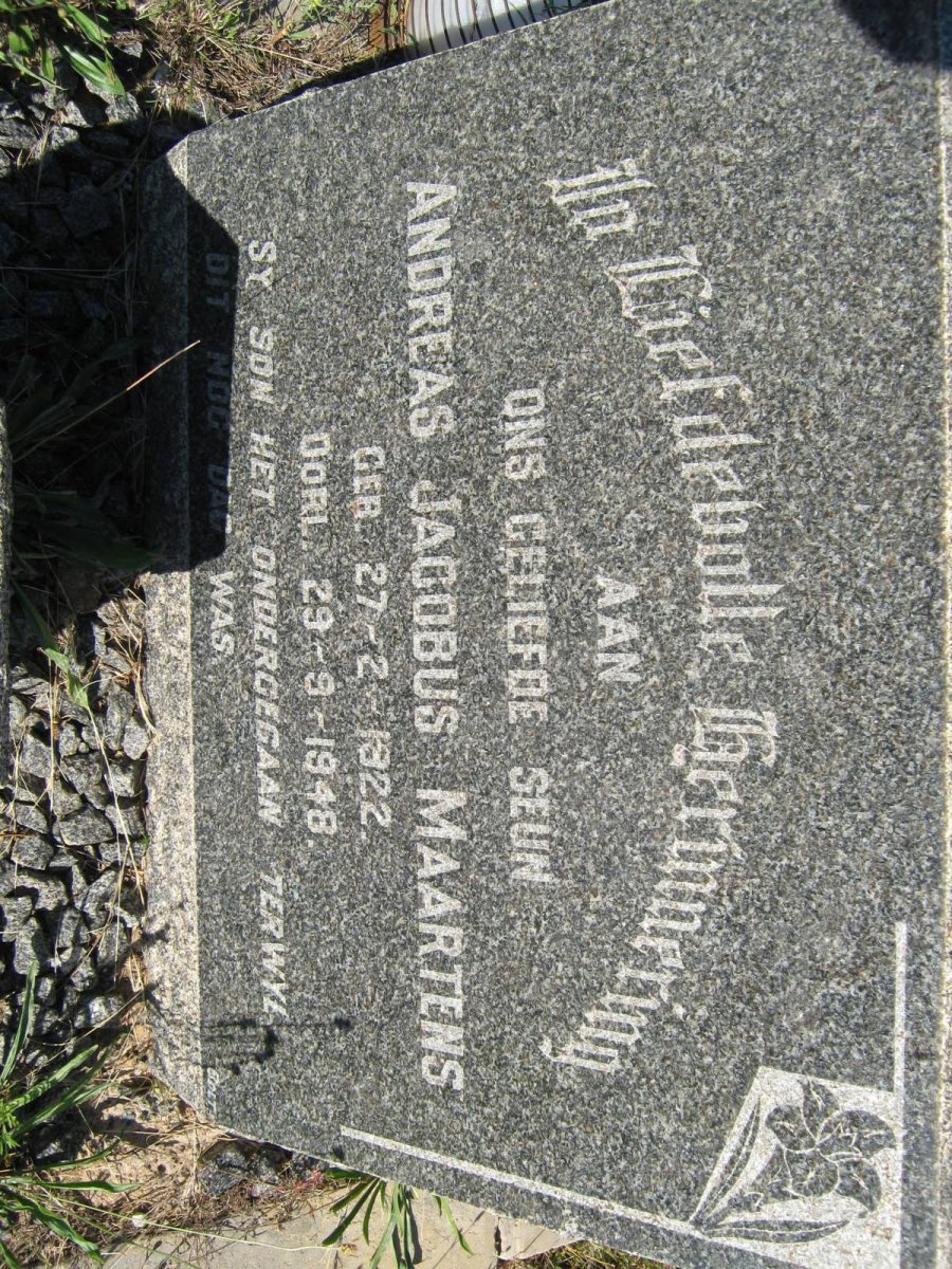 MAARTENS Andreas Jacobus 1922-1948