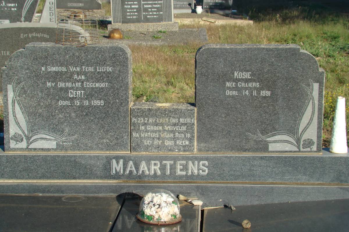 MAARTENS Gert -1959 &amp; Kosie CILLIERS -1991