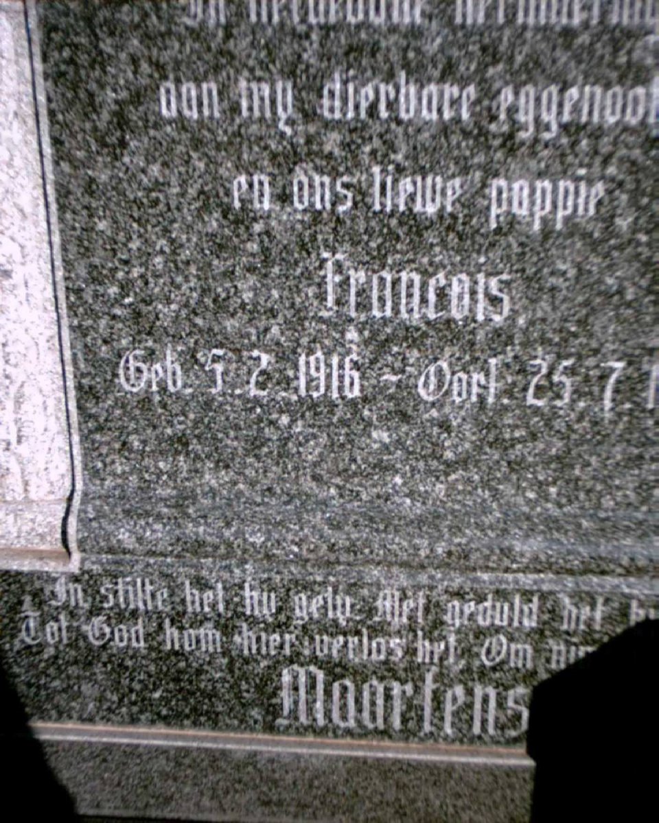MAARTENS Francois 1916-1952