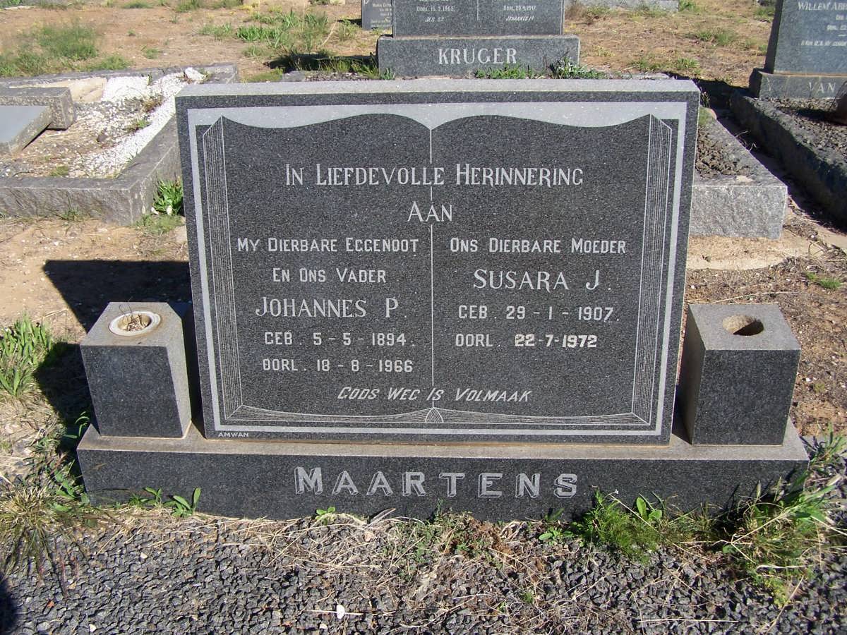 MAARTENS Johannes P. 1894-1966 &amp; Susanna J. 1907-1972