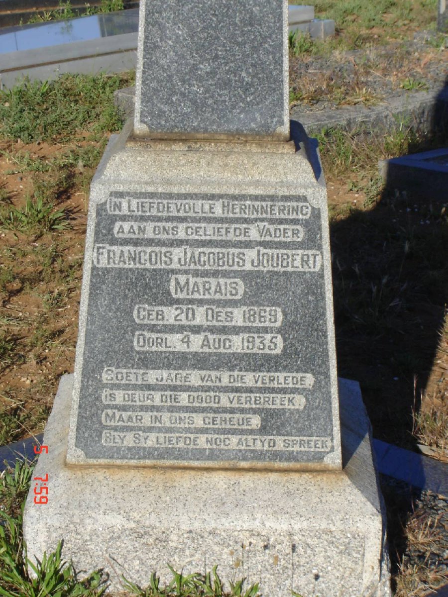 MARAIS Francois Jacobus Joubert 1869-1935