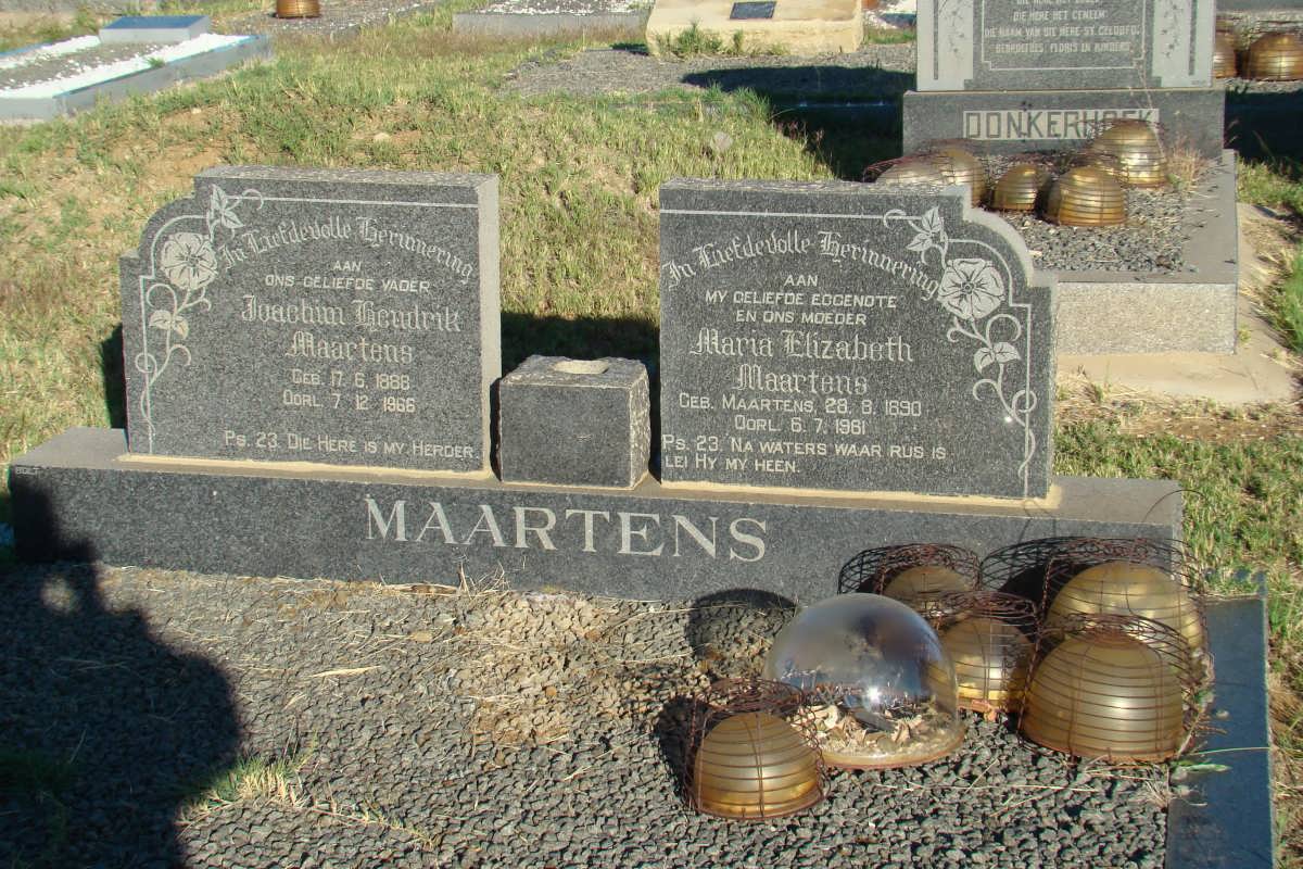 MAARTENS Joachim Hendrik 1888-1966 &amp; Maria Elizabeth MAARTENS 1890-1961