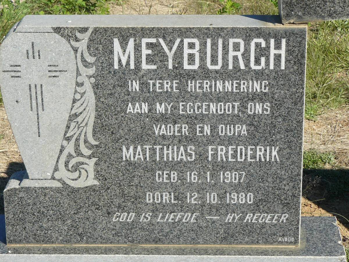 MEYBURGH Matthias Frederik 1907-1980