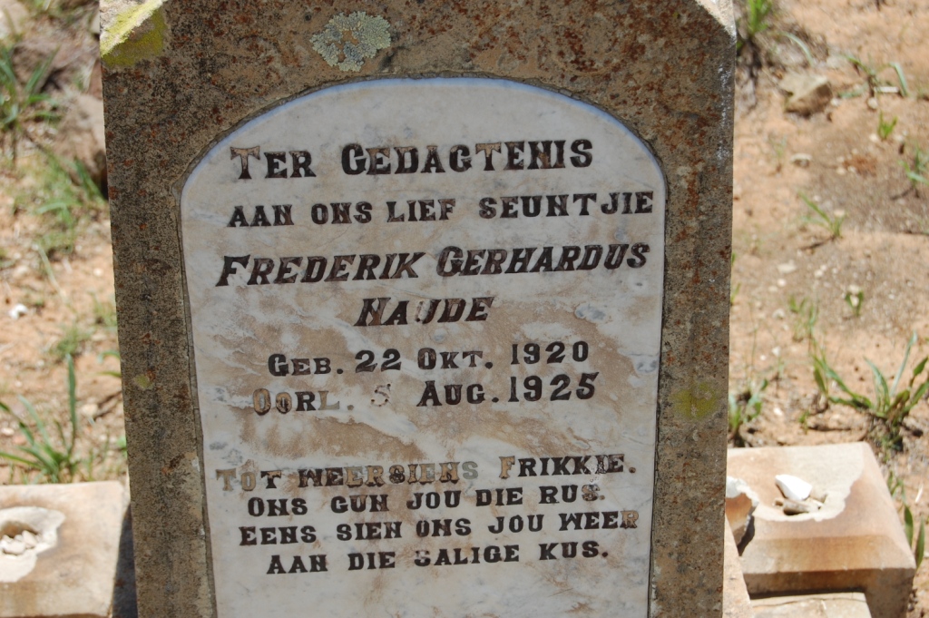 NAUDE Frederik Gerhardus 1920-1925