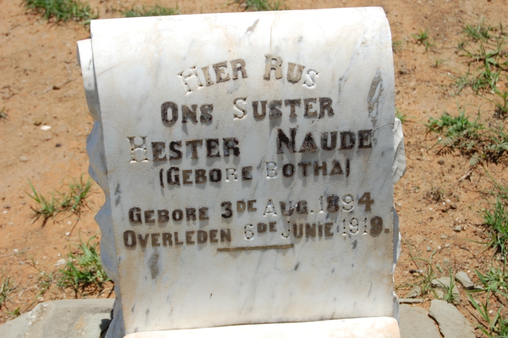 NAUDE Hester nee BOTHA 1894-1919