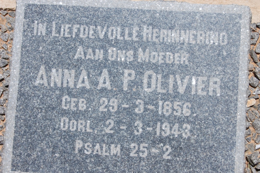 OLIVIER Anna A.P. 1856-1943