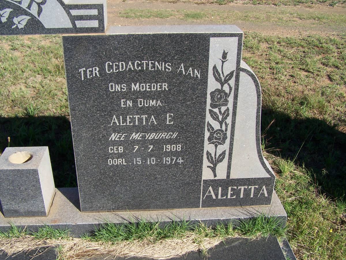 OLIVIER Aletta E. geb MEYBURGH 1908-1974