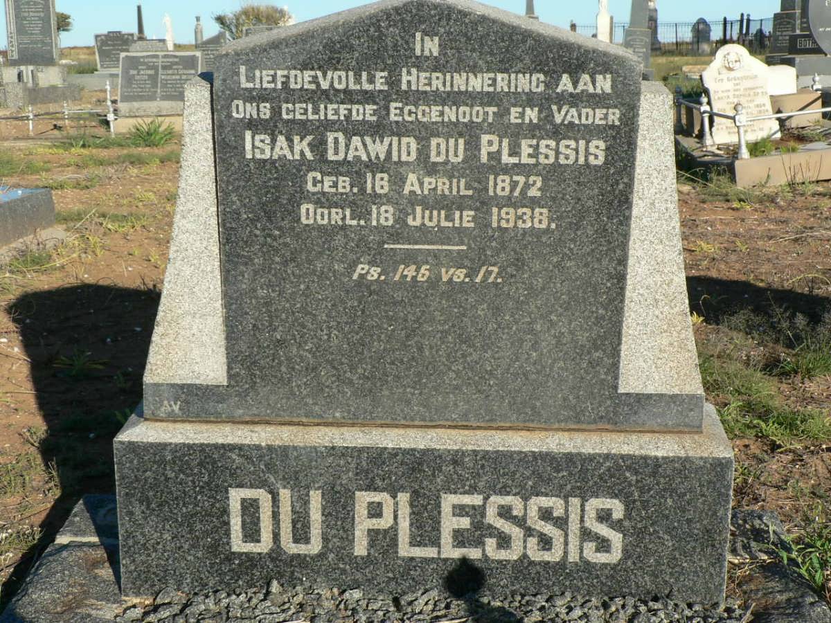 PLESSIS Isak Dawid, du 1872-1938