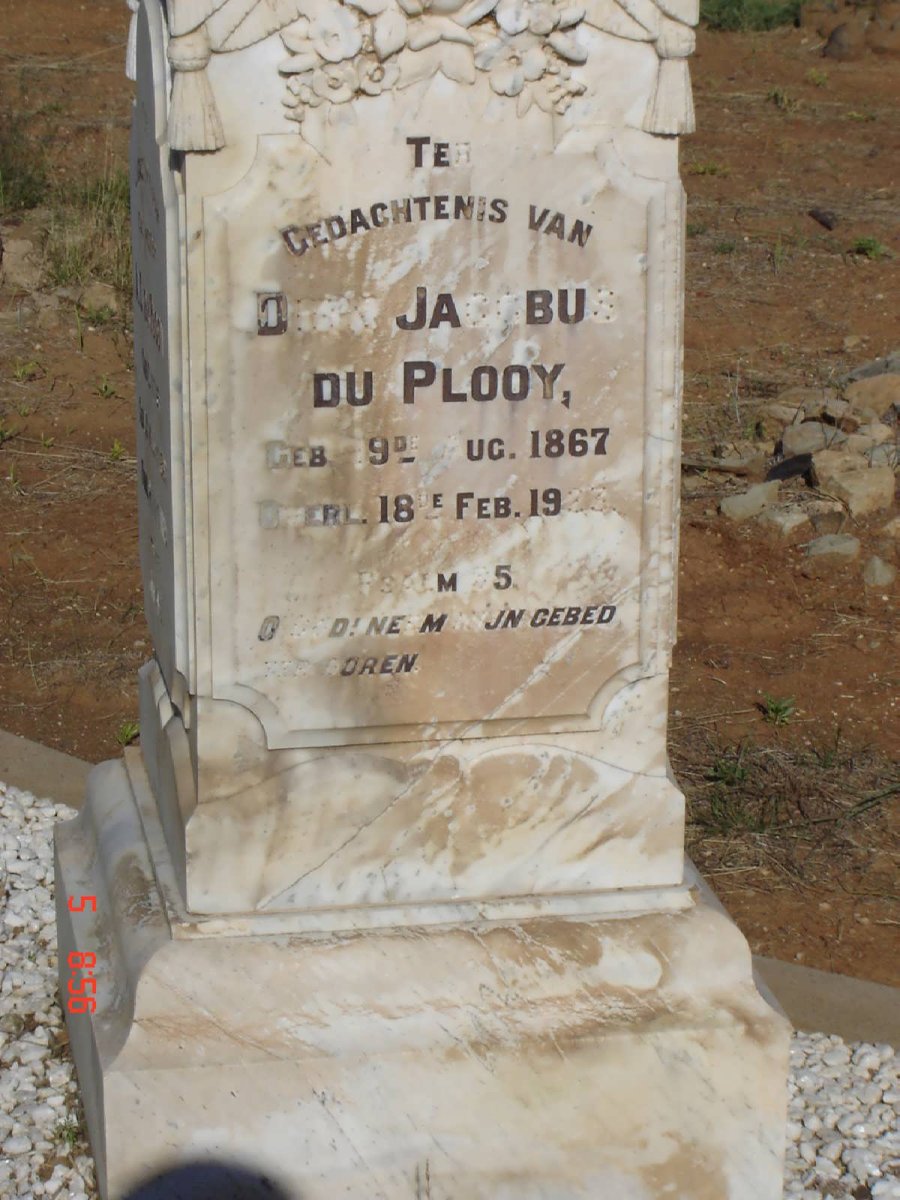 PLOOY Dirk Jacobus, du 1867-1923
