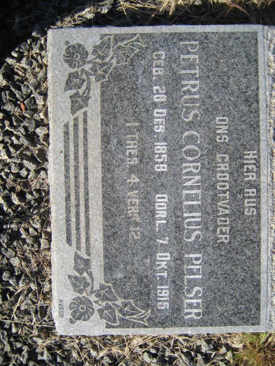 PELSER Petrus Cornelius 1859-1915