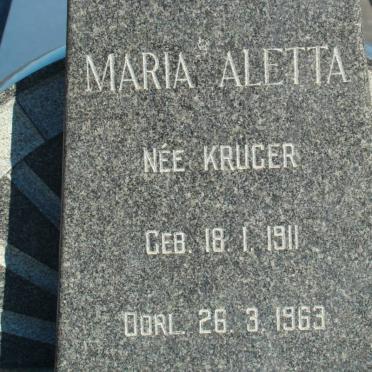 ROBERTS Maria Aletta nee KRUGER 1911-1963
