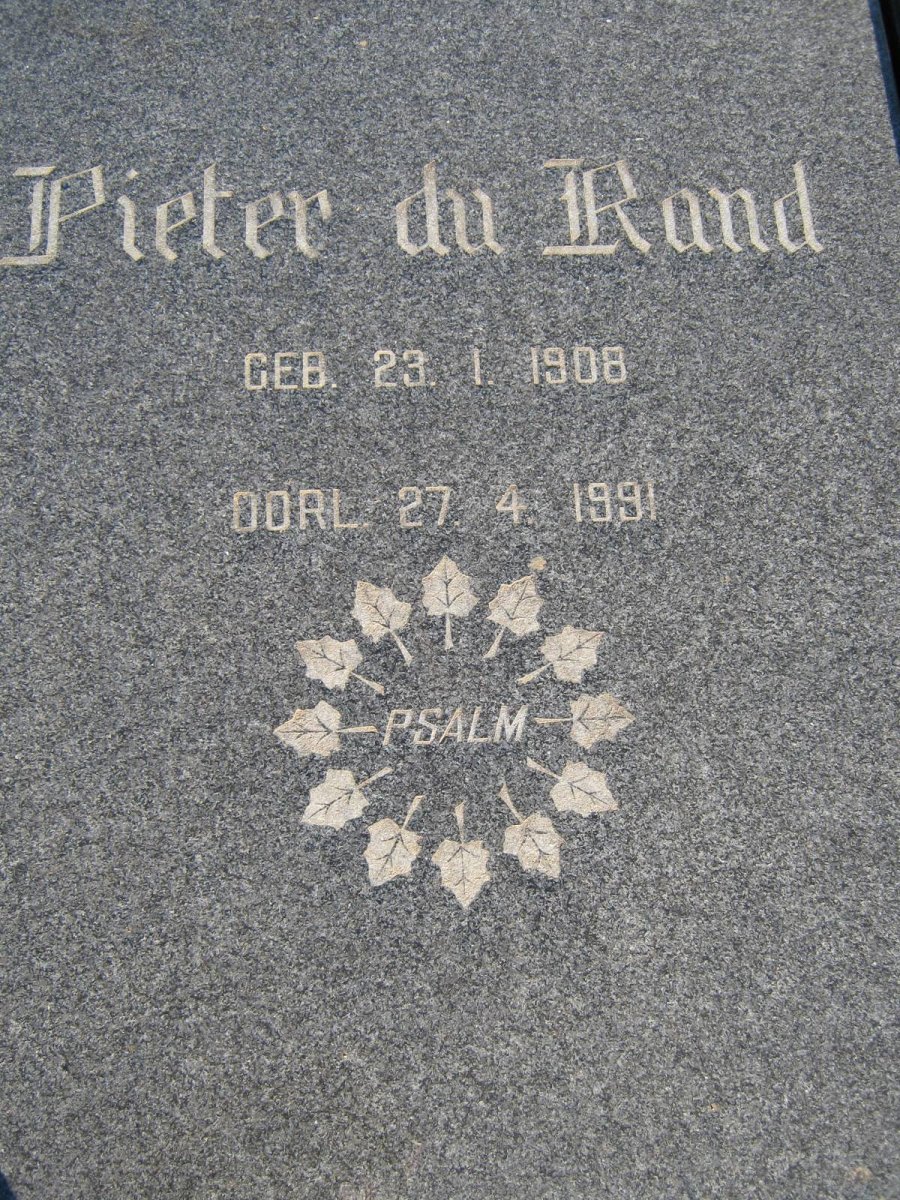 RAND Pieter, du 1908-1991