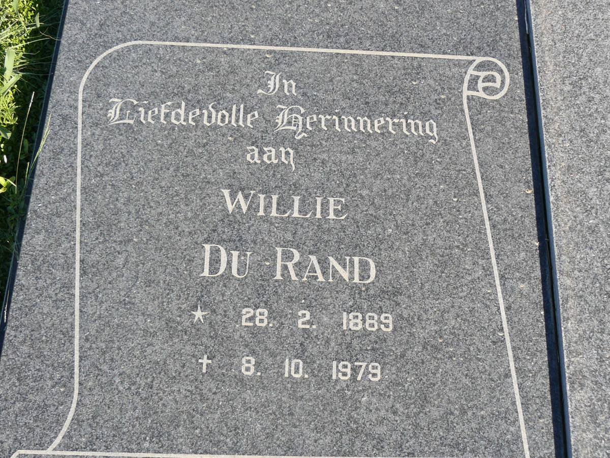 RAND Willie, du 1889-1979