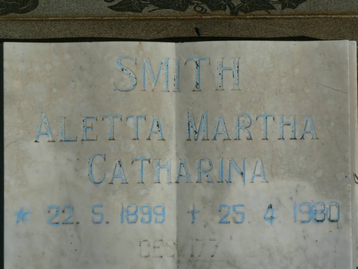 SMITH Aletta Martha Catharina 1899-1980