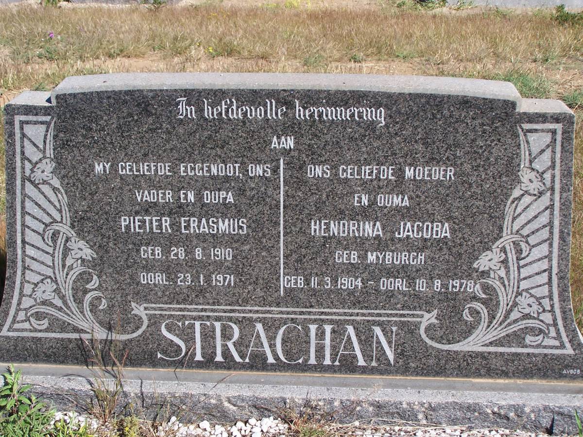 STRACHAN Pieter Erasmus 1910-1971 &amp; Hendrina Jacoba MYBURGH 1904-1978