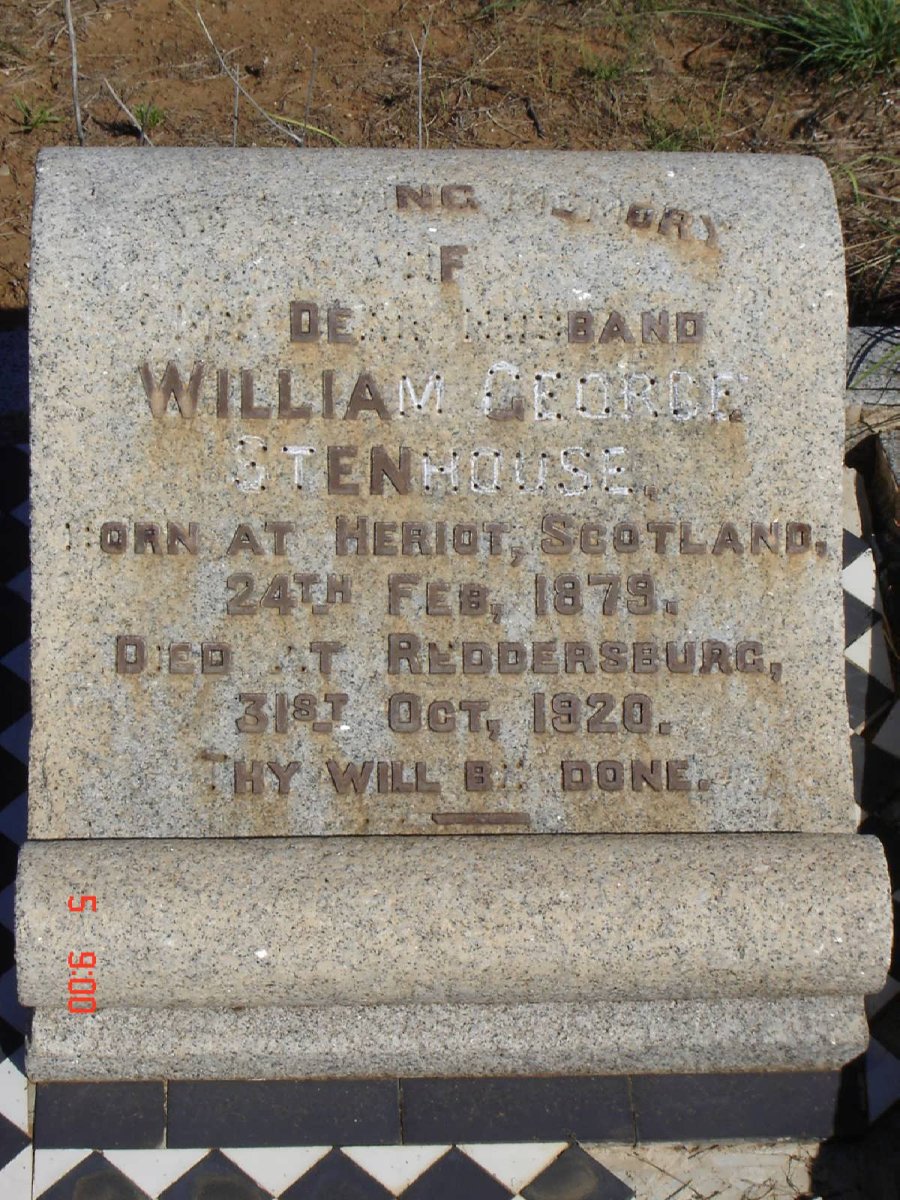 STENHOUSE William George 1879-1920