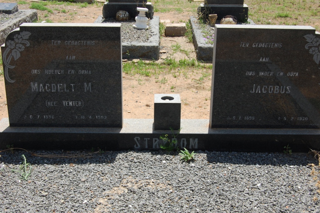 STRYDOM Jacobus 189?-1930 &amp; Magdelt M. VENTER 1896-1963