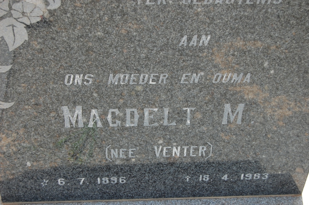 STRYDOM Magdelt M. nee VENTER 1896-1963