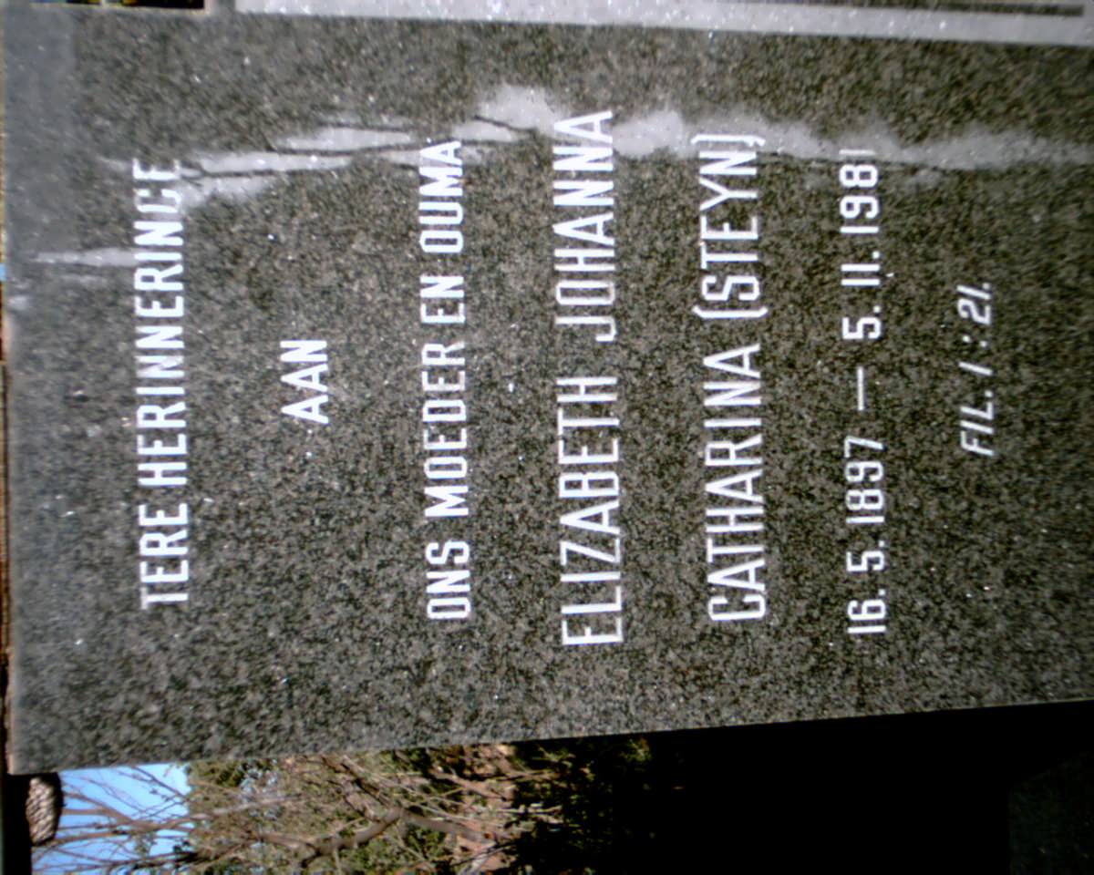 SCHLEBUSCH Elizabeth Johanna Catharina STEYN 1897-1981