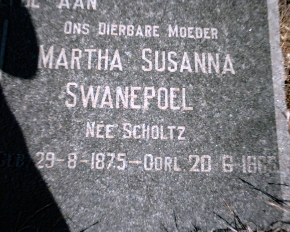 SWANEPOEL Johannes Frederick 1875-1952 &amp; Martha Susanna SCHOLTZ 1875-1965