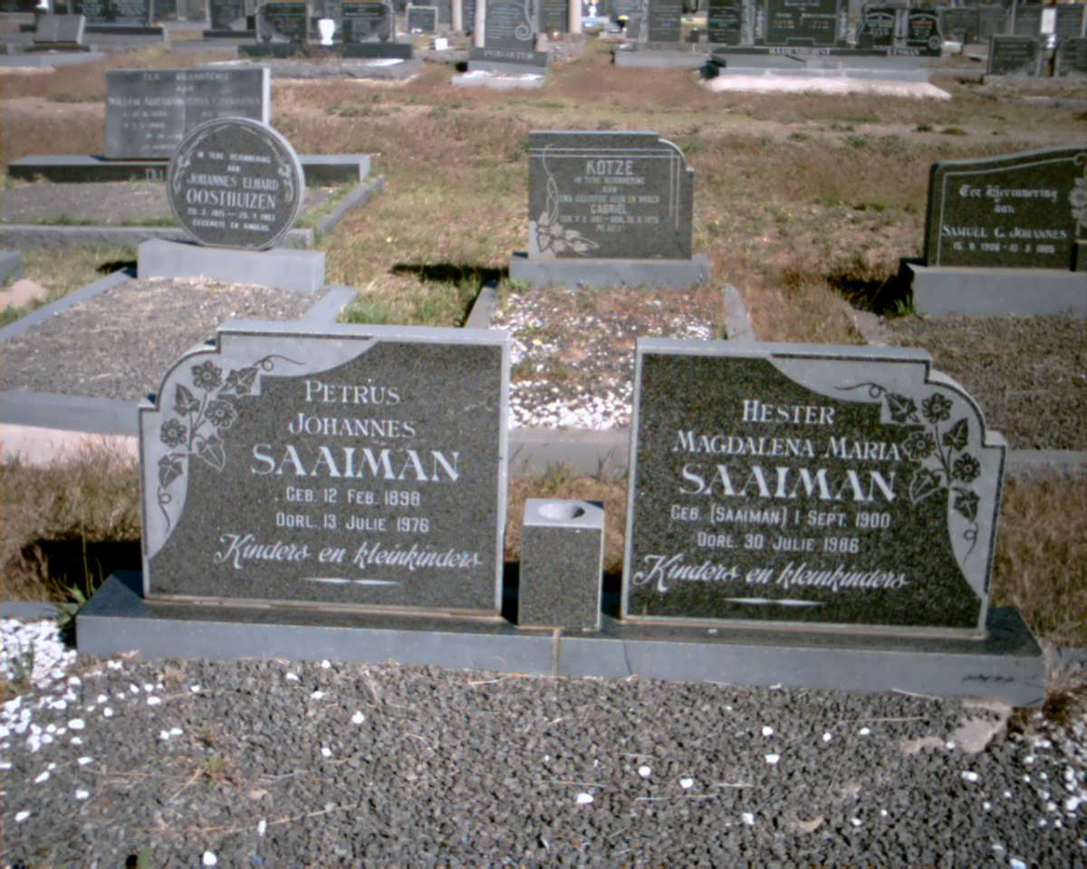 SAAIMAN Petrus Johannes 1898-1976 &amp; Hester Magdalena Maria SAAIMAN 1900-1986