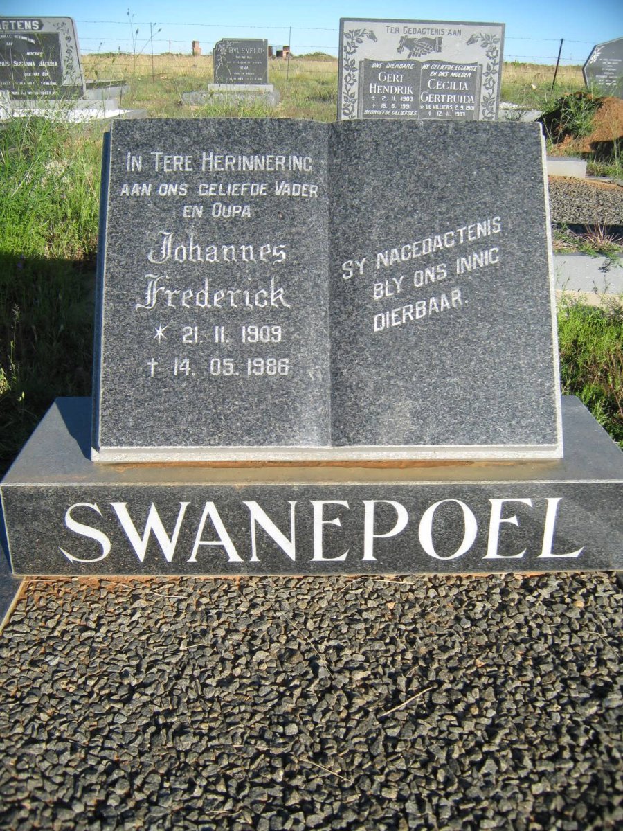 SWANEPOEL Johannes Frederick 1909-1986
