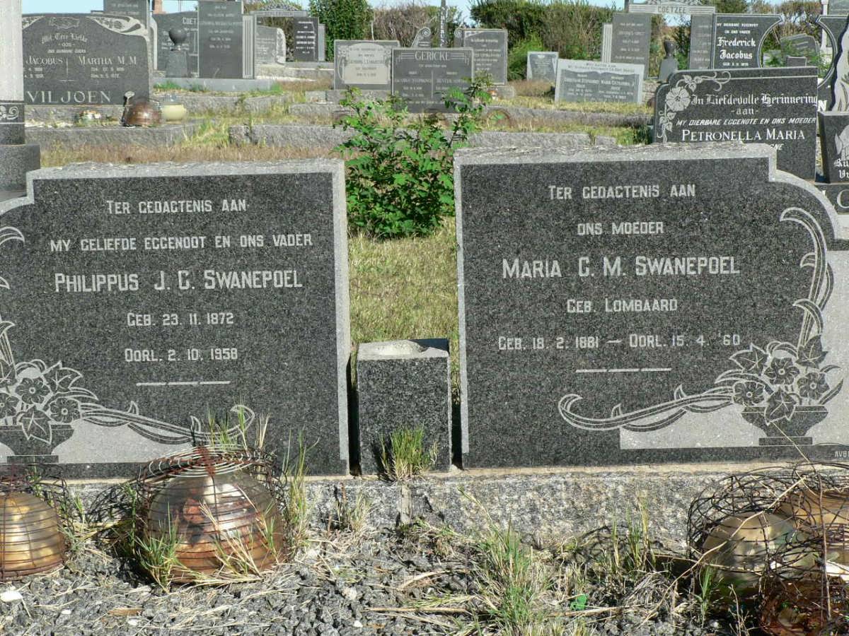 SWANEPOEL Philippus J.C. 1872-1958 &amp; Maria C.M. LOMBAARD 1881-1960