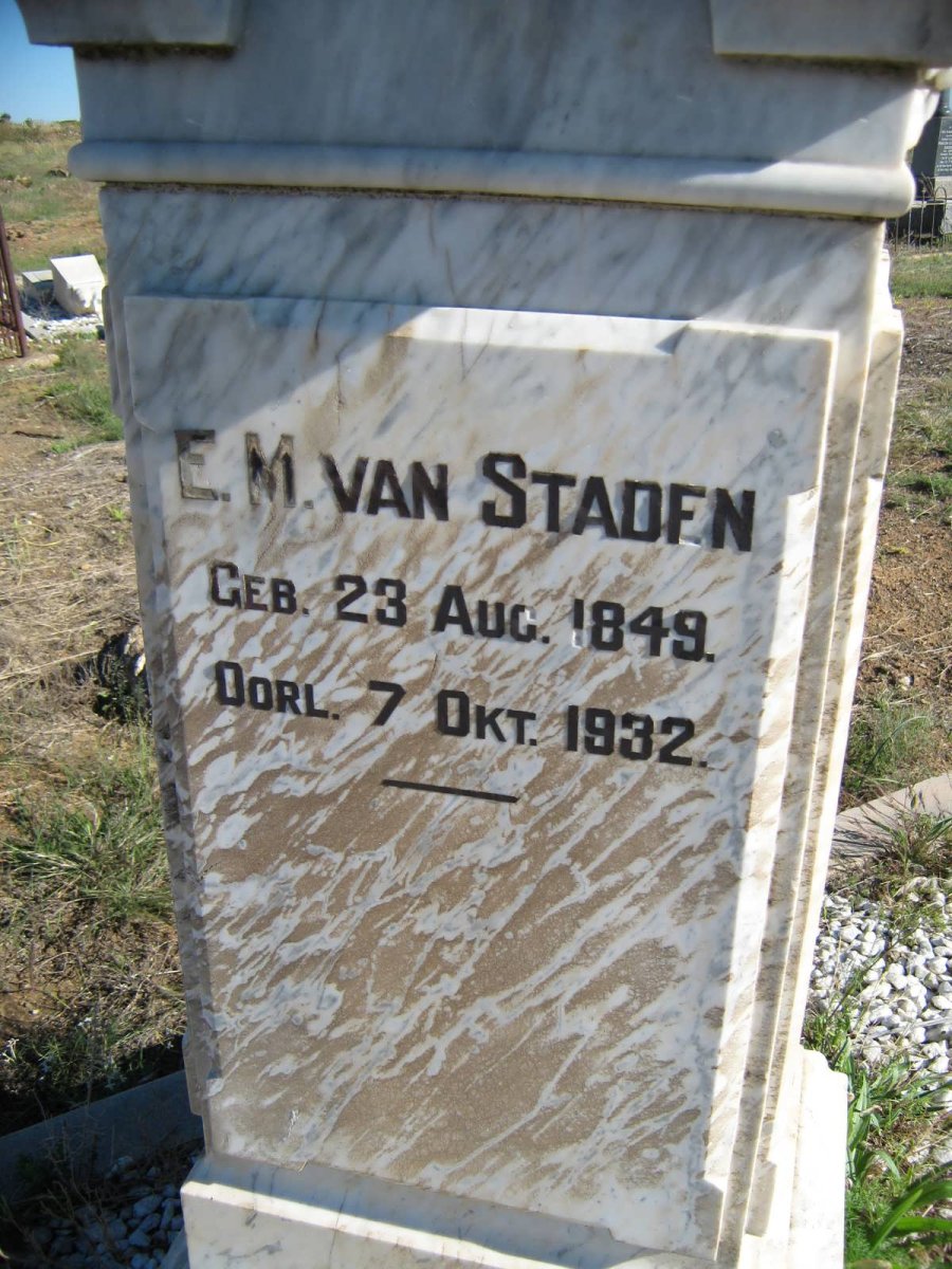 STADEN E.M., van 1849-1932