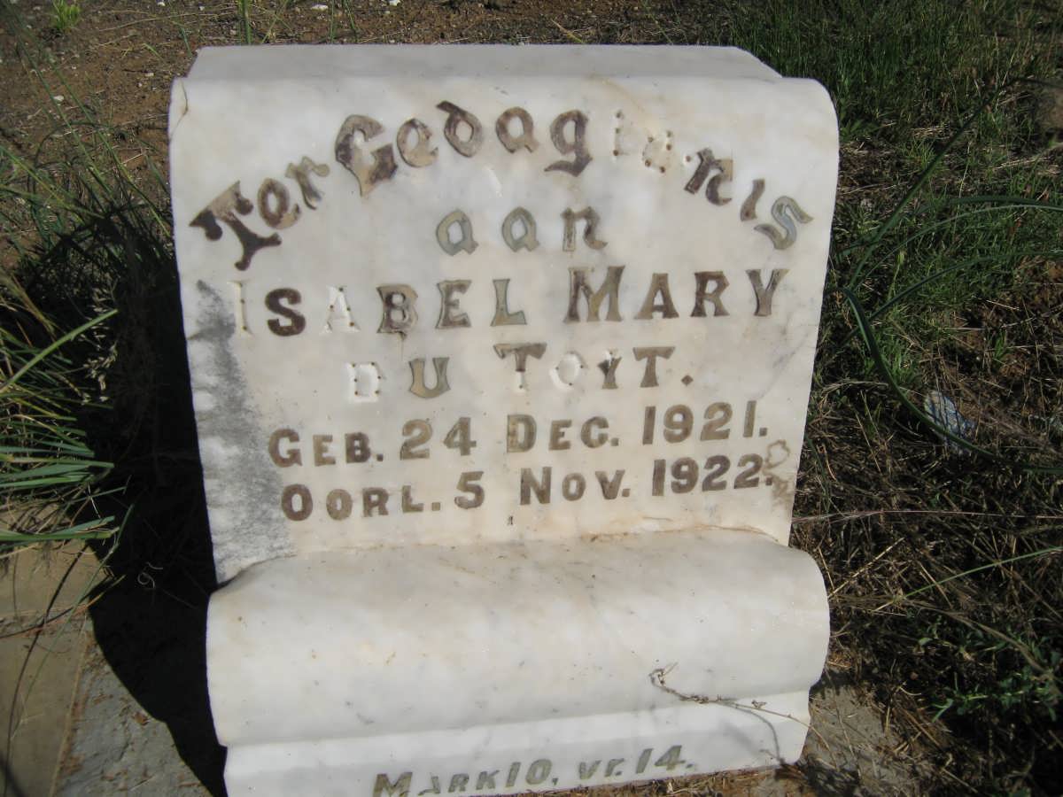 TOIT Isabel Mary, du 1921-1922