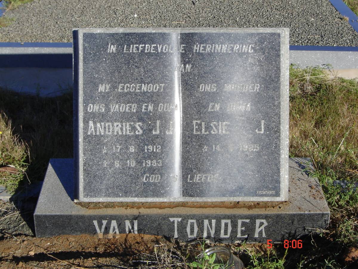 TONDER Andries J.J., van 1912-1983 &amp; Elsie J. 1925-
