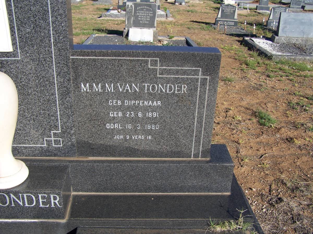 TONDER M.M.M., van geb DIPPENAAR 1891-1980
